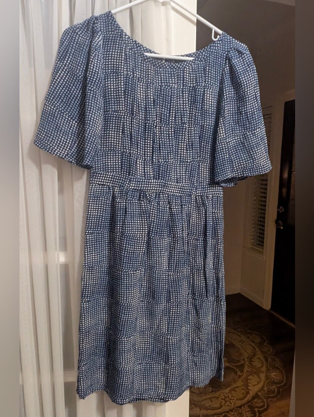 Banana Republic Blue Geo Print Silk Mini Dress Size 2 - Excellent & Like New!